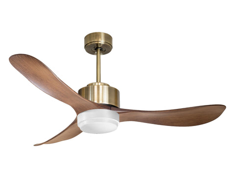 Ventilador de techo Reversible Termostato Wifi Motor DC Techos Inclinados Mando a Distancia Luz tres tonos Hypersilence Memoria