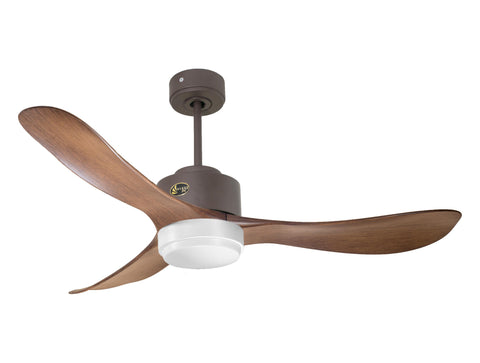 Ventilador de techo Reversible Termostato Wifi Motor DC Techos Inclinados Mando a Distancia Luz tres tonos Hypersilence Memoria