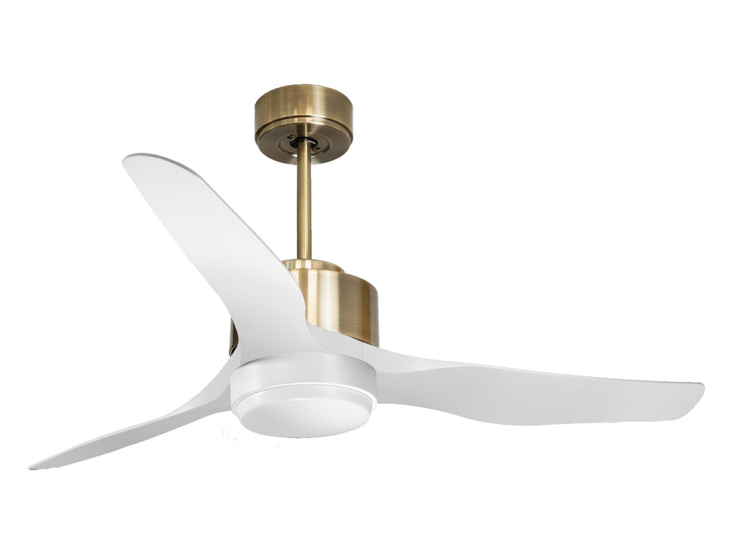 Ventilador de techo Reversible Termostato Wifi Motor DC Techos Inclinados Mando a Distancia Luz tres tonos Adaptador 2/3 Aspas Hypersilence Memoria