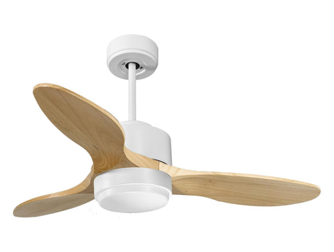 Ventilador de techo Reversible Termostato Wifi Motor DC Techos Inclinados Mando a Distancia Luz tres tonos Hypersilence Memoria