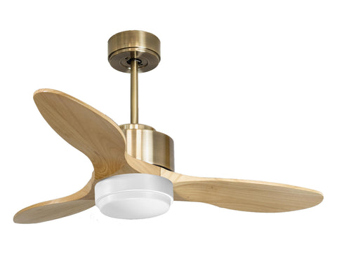 Ventilador de techo Reversible Termostato Wifi Motor DC Techos Inclinados Mando a Distancia Luz tres tonos Hypersilence Memoria