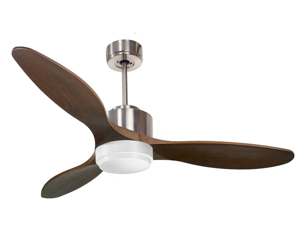 Ventilador de techo Reversible Termostato Wifi Motor DC Techos Inclinados Mando a Distancia Luz tres tonos Hypersilence Memoria