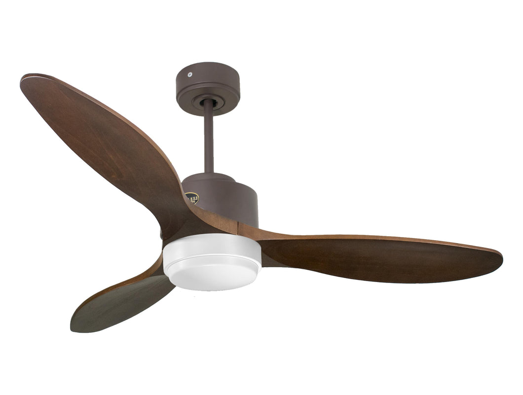 Ventilador de techo Reversible Termostato Wifi Motor DC Techos Inclinados Mando a Distancia Luz tres tonos Hypersilence Memoria