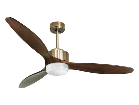 Ventilador de techo Reversible Termostato Wifi Motor DC Techos Inclinados Mando a Distancia Luz tres tonos Hypersilence Memoria