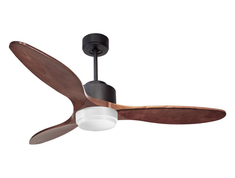 Ventilador de techo Reversible Termostato Wifi Motor DC Techos Inclinados Mando a Distancia Luz tres tonos Hypersilence Memoria