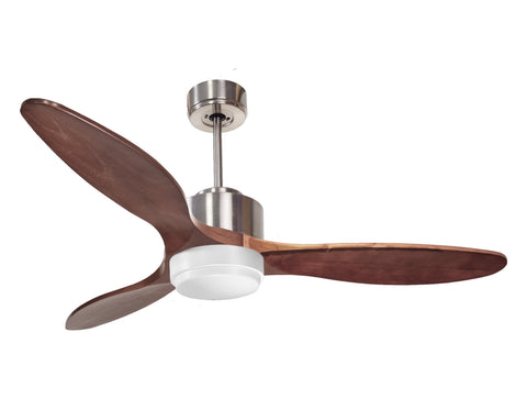 Ventilador de techo Reversible Termostato Wifi Motor DC Techos Inclinados Mando a Distancia Luz tres tonos Hypersilence Memoria