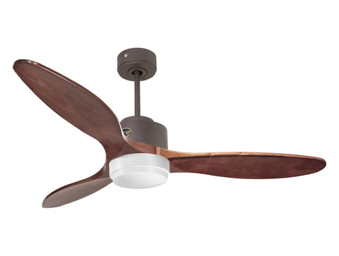 Ventilador de techo Reversible Termostato Wifi Motor DC Techos Inclinados Mando a Distancia Luz tres tonos Hypersilence Memoria
