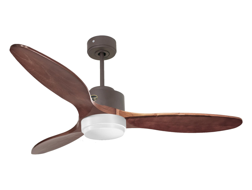 Ventilador de techo Reversible Termostato Wifi Motor DC Techos Inclinados Mando a Distancia Luz tres tonos Hypersilence Memoria