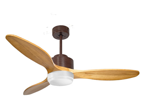 Ventilador de techo Reversible Termostato Wifi Motor DC Techos Inclinados Mando a Distancia Luz tres tonos Hypersilence Memoria