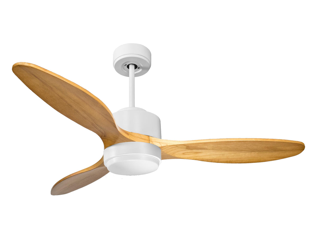 Ventilador de techo Reversible Termostato Wifi Motor DC Techos Inclinados Mando a Distancia Luz tres tonos Hypersilence Memoria