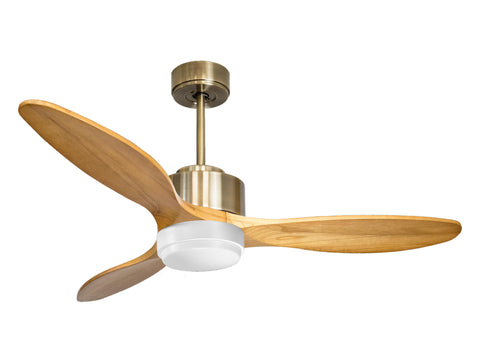 Ventilador de techo Reversible Termostato Wifi Motor DC Techos Inclinados Mando a Distancia Luz tres tonos Hypersilence Memoria