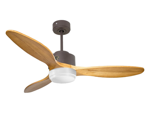 Ventilador de techo Reversible Termostato Wifi Motor DC Techos Inclinados Mando a Distancia Luz tres tonos Hypersilence Memoria