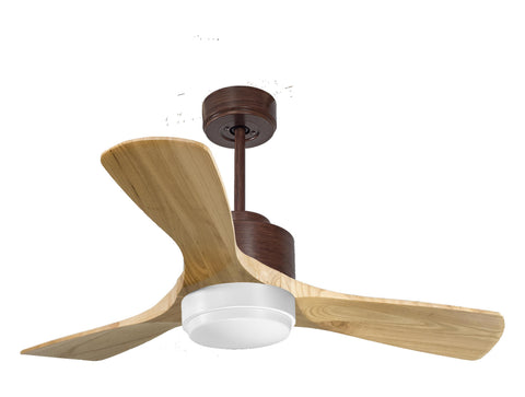 Ventilador de techo Reversible Termostato Wifi Motor DC Techos Inclinados Mando a Distancia Luz tres tonos Hypersilence Memoria