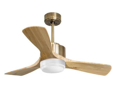 Ventilador de techo Reversible Termostato Wifi Motor DC Techos Inclinados Mando a Distancia Luz tres tonos Hypersilence Memoria