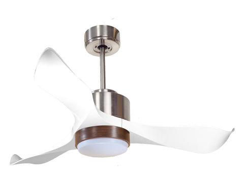 Ventilador de techo Reversible Termostato Wifi Motor DC Techos Inclinados Mando a Distancia Luz tres tonos Adaptador 2/3 Aspas Hypersilence Memoria
