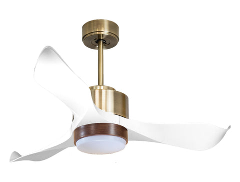 Ventilador de techo Reversible Termostato Wifi Motor DC Techos Inclinados Mando a Distancia Luz tres tonos Adaptador 2/3 Aspas Hypersilence Memoria