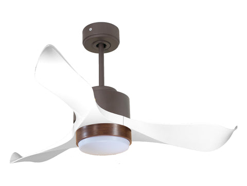 Ventilador de techo Reversible Termostato Wifi Motor DC Techos Inclinados Mando a Distancia Luz tres tonos Adaptador 2/3 Aspas Hypersilence Memoria