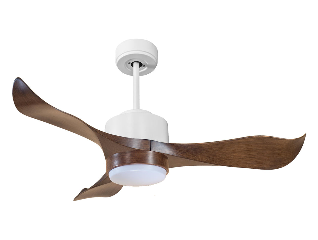 Ventilador de techo Reversible Termostato Wifi Motor DC Techos Inclinados Mando a Distancia Luz tres tonos Adaptador 2/3 Aspas Hypersilence Memoria