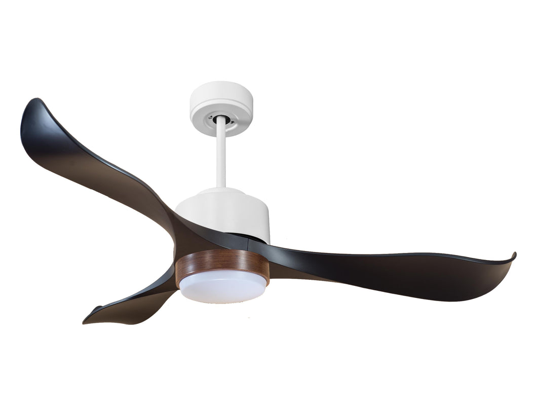 Ventilador de techo Reversible Termostato Wifi Motor DC Techos Inclinados Mando a Distancia Luz tres tonos Adaptador 2/3 Aspas Hypersilence Memoria