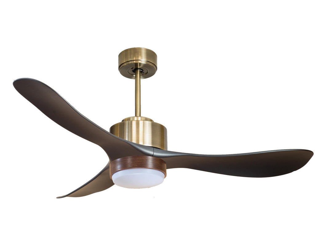 Ventilador de techo Reversible Termostato Wifi Motor DC Techos Inclinados Mando a Distancia Luz tres tonos Hypersilence Memoria