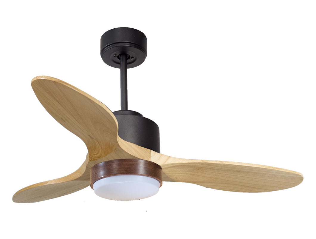 Ventilador de techo Reversible Termostato Wifi Motor DC Techos Inclinados Mando a Distancia Luz tres tonos Hypersilence Memoria