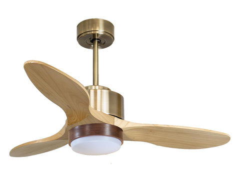Ventilador de techo Reversible Termostato Wifi Motor DC Techos Inclinados Mando a Distancia Luz tres tonos Hypersilence Memoria