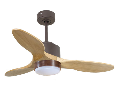 Ventilador de techo Reversible Termostato Wifi Motor DC Techos Inclinados Mando a Distancia Luz tres tonos Hypersilence Memoria