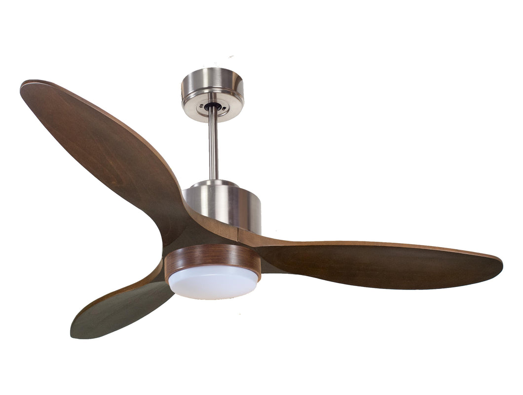 Ventilador de techo Reversible Termostato Wifi Motor DC Techos Inclinados Mando a Distancia Luz tres tonos Hypersilence Memoria
