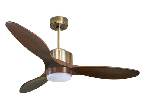 Ventilador de techo Reversible Termostato Wifi Motor DC Techos Inclinados Mando a Distancia Luz tres tonos Hypersilence Memoria