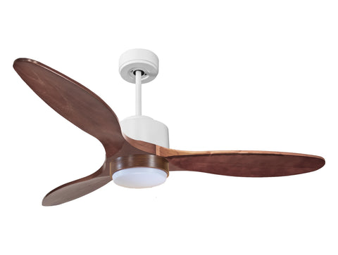 Ventilador de techo Reversible Termostato Wifi Motor DC Techos Inclinados Mando a Distancia Luz tres tonos Hypersilence Memoria