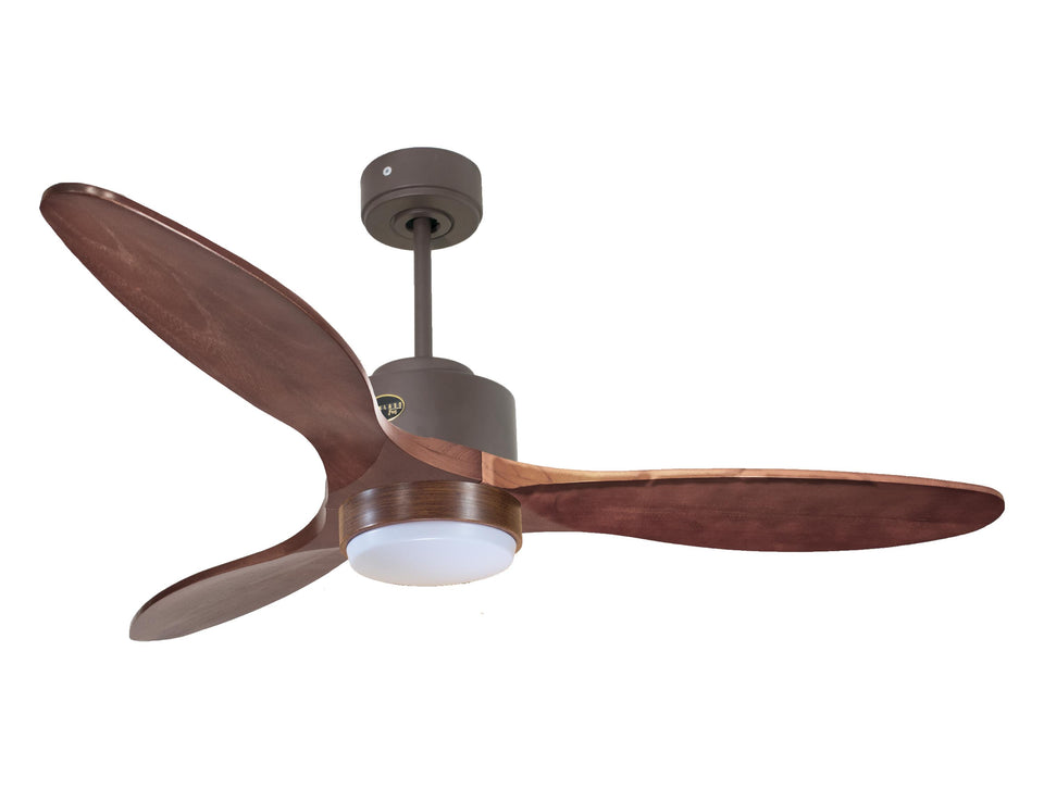 Ventilador de techo Reversible Termostato Wifi Motor DC Techos Inclinados Mando a Distancia Luz tres tonos Hypersilence Memoria