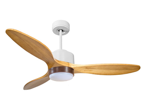 Ventilador de techo Reversible Termostato Wifi Motor DC Techos Inclinados Mando a Distancia Luz tres tonos Hypersilence Memoria