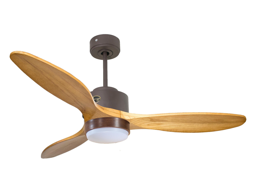 Ventilador de techo Reversible Termostato Wifi Motor DC Techos Inclinados Mando a Distancia Luz tres tonos Hypersilence Memoria