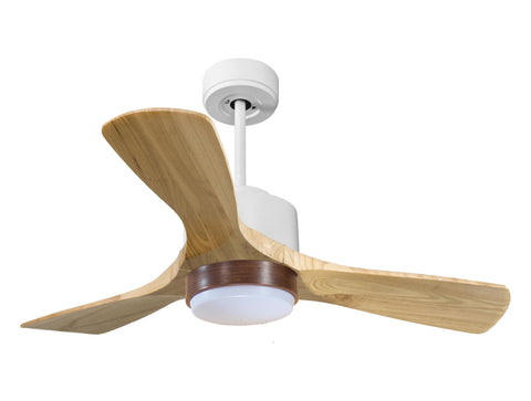 Ventilador de techo Reversible Termostato Wifi Motor DC Techos Inclinados Mando a Distancia Luz tres tonos Hypersilence Memoria