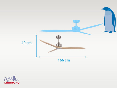 Ventilador de techo DC blanco con aspas de 166cm y para 65m2