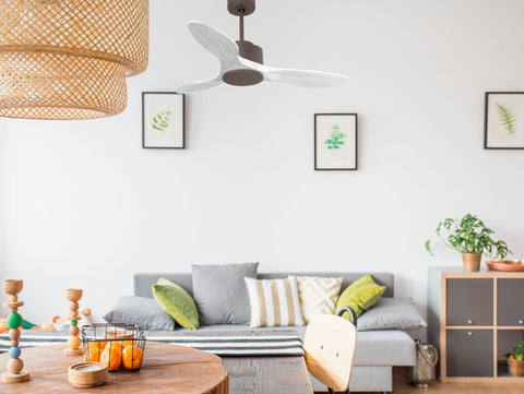 Ventilador de techo Reversible Termostato Wifi Motor DC Techos Inclinados Mando a Distancia Hypersilence Memoria