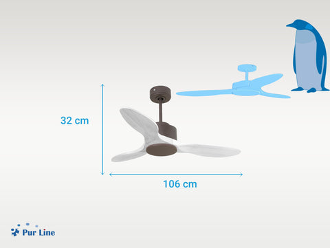 Ventilador de techo Reversible Termostato Wifi Motor DC Techos Inclinados Mando a Distancia Hypersilence Memoria