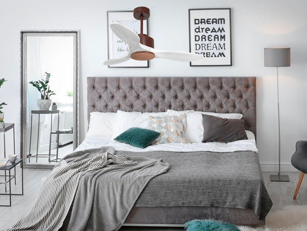 Ventilador de techo Modo Invierno/Verano Termostato Wifi Motor DC Techos Inclinados Mando a Distancia Hypersilence Memoria