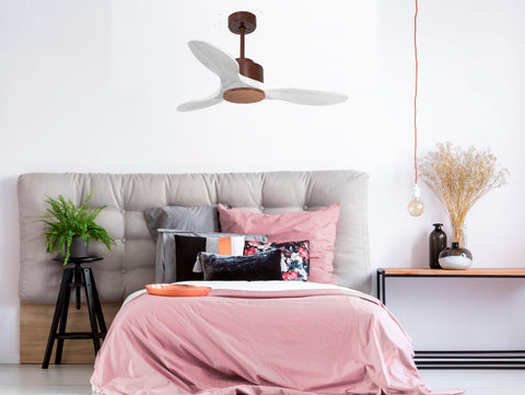 Ventilador de techo Modo Invierno/Verano Termostato Wifi Motor DC Techos Inclinados Mando a Distancia Hypersilence Memoria