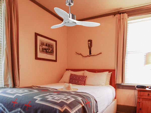 Ventilador de techo Modo Invierno/Verano Termostato Wifi Motor DC Techos Inclinados Mando a Distancia Hypersilence Memoria