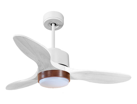 Ventilador de techo Modo Invierno/Verano Termostato Dimable Wifi Motor DC Techos Inclinados Mando a Distancia Luz tres tonos Hypersilence Memoria