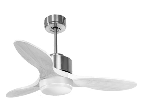 Ventilador de techo Modo Invierno/Verano Termostato Dimable Wifi Motor DC Techos Inclinados Mando a Distancia Luz tres tonos Hypersilence Memoria