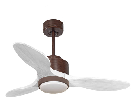 Ventilador de techo Modo Invierno/Verano Termostato Dimable Wifi Motor DC Techos Inclinados Mando a Distancia Luz tres tonos Hypersilence Memoria