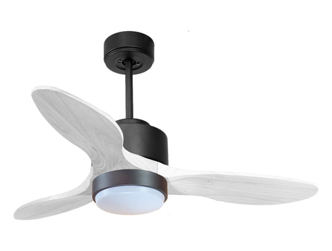 Ventilador de techo Modo Invierno/Verano Termostato Dimable Wifi Motor DC Techos Inclinados Mando a Distancia Luz tres tonos Hypersilence Memoria