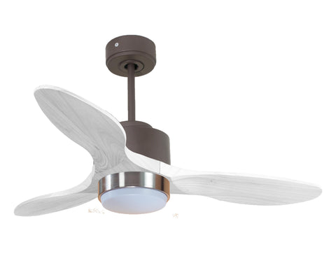 Ventilador de techo Reversible Termostato Dimable Wifi Motor DC Techos Inclinados Mando a Distancia Luz tres tonos Hypersilence Memoria