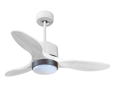 Ventilador de techo Modo Invierno/Verano Termostato Dimable Wifi Motor DC Techos Inclinados Mando a Distancia Luz tres tonos Hypersilence Memoria