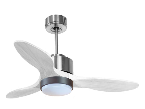 Ventilador de techo Modo Invierno/Verano Termostato Dimable Wifi Motor DC Techos Inclinados Mando a Distancia Luz tres tonos Hypersilence Memoria