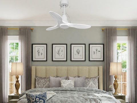 Ventilador de techo Modo Invierno/Verano Termostato Wifi Motor DC Techos Inclinados Mando a Distancia Hypersilence Memoria