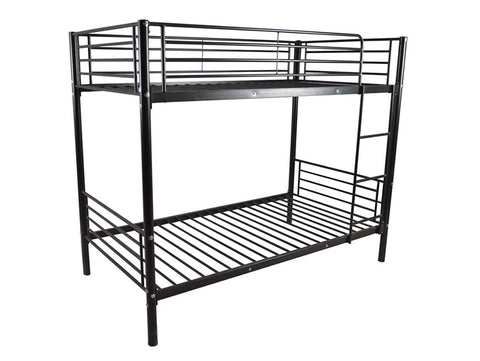 Litera metálica doble 90x190cm con barandilla lateral de protección