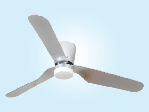 Ventilador de techo DC plata con aspas de ABS 132cm y luz para 35m2